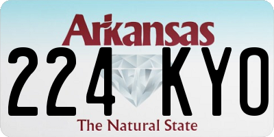 AR license plate 224KYO