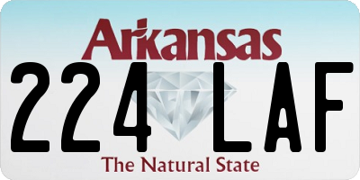 AR license plate 224LAF