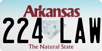 AR license plate 224LAW