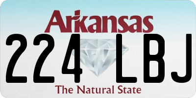 AR license plate 224LBJ