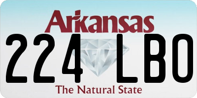 AR license plate 224LBO