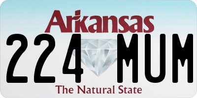 AR license plate 224MUM