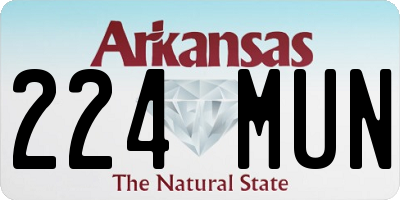 AR license plate 224MUN