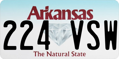 AR license plate 224VSW