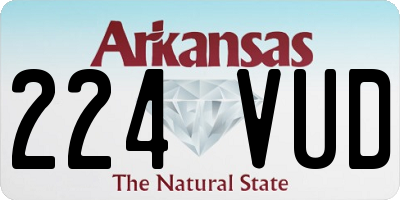 AR license plate 224VUD