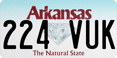 AR license plate 224VUK