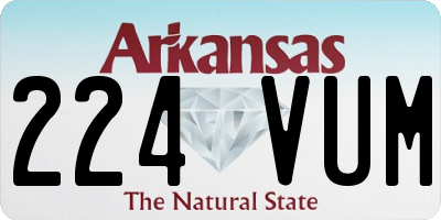 AR license plate 224VUM
