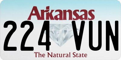AR license plate 224VUN