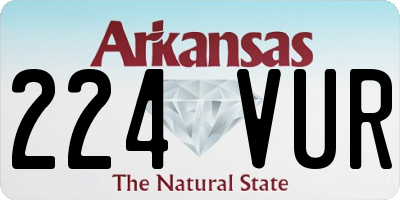 AR license plate 224VUR