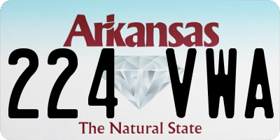 AR license plate 224VWA