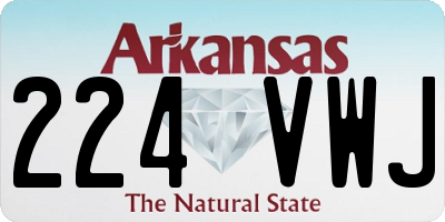 AR license plate 224VWJ