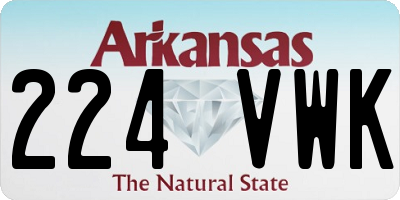 AR license plate 224VWK