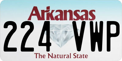 AR license plate 224VWP
