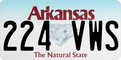 AR license plate 224VWS