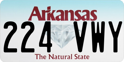 AR license plate 224VWY