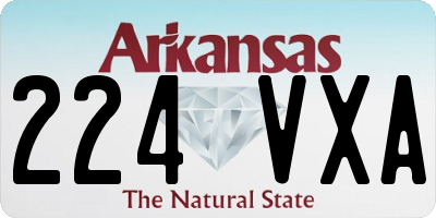 AR license plate 224VXA