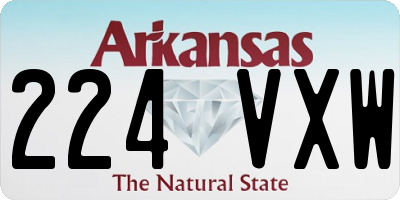 AR license plate 224VXW