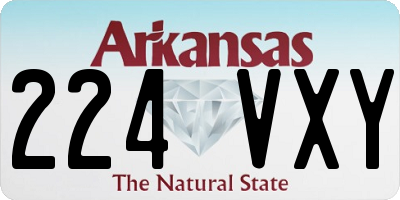 AR license plate 224VXY
