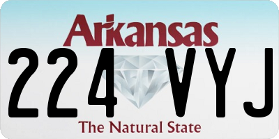 AR license plate 224VYJ