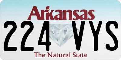 AR license plate 224VYS