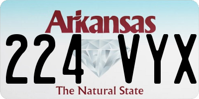 AR license plate 224VYX