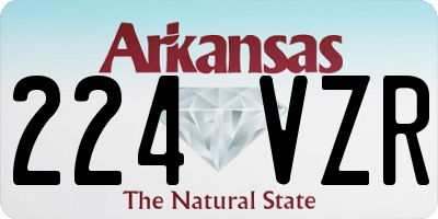 AR license plate 224VZR