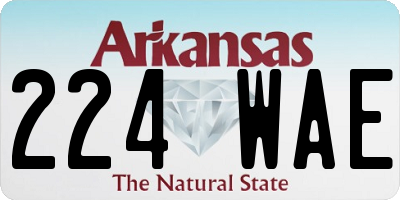 AR license plate 224WAE