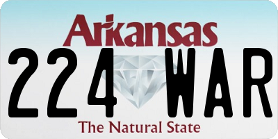 AR license plate 224WAR