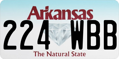 AR license plate 224WBB