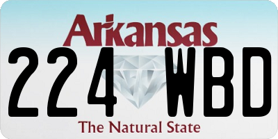 AR license plate 224WBD