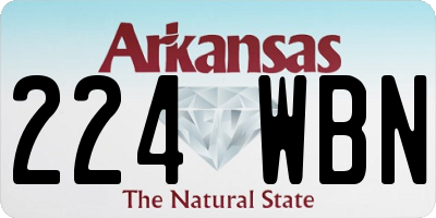 AR license plate 224WBN