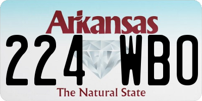 AR license plate 224WBO