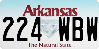 AR license plate 224WBW
