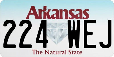 AR license plate 224WEJ