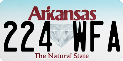 AR license plate 224WFA