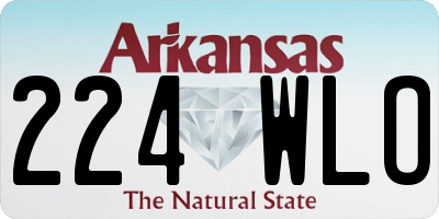 AR license plate 224WLO