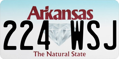 AR license plate 224WSJ