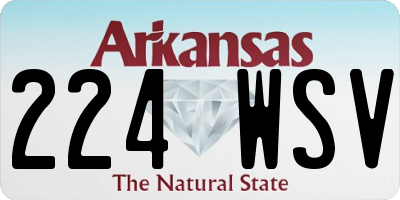 AR license plate 224WSV
