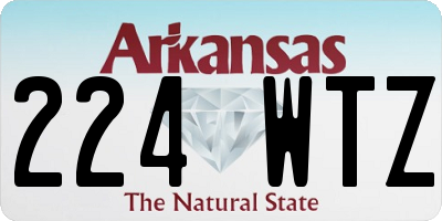 AR license plate 224WTZ