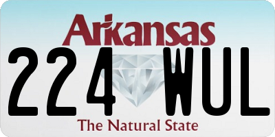 AR license plate 224WUL