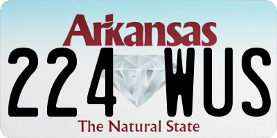 AR license plate 224WUS