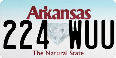 AR license plate 224WUU