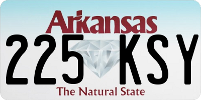 AR license plate 225KSY