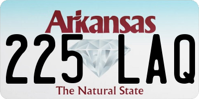 AR license plate 225LAQ