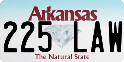 AR license plate 225LAW