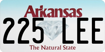 AR license plate 225LEE