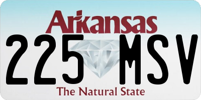 AR license plate 225MSV