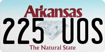 AR license plate 225UOS