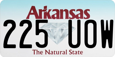 AR license plate 225UOW