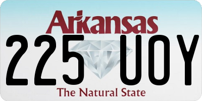 AR license plate 225UOY